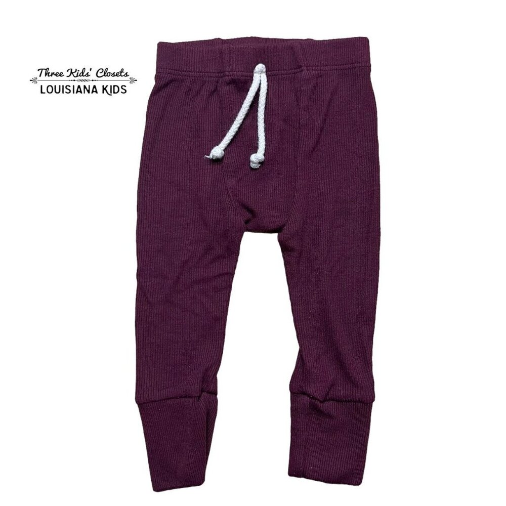 Childhoods 6-12m Eggplant Rib Knit Pants
